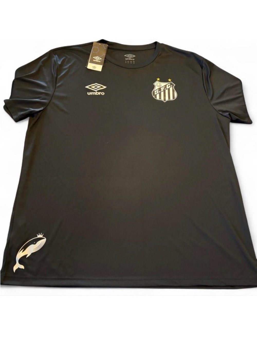 Umbro Men’s Santos FC 2020 Training Jersey Dry Fit Black Gold XXL New